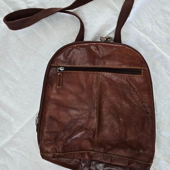 Jack Georges Voyager Convertible Backpack / Messenger Brown Leather main image 6